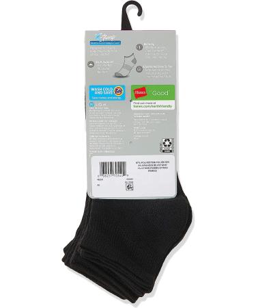 Hanes Women's 6-Pack Comfort Fit Black Ankle Socks 5-9 - Buy Online on GoSupps.com