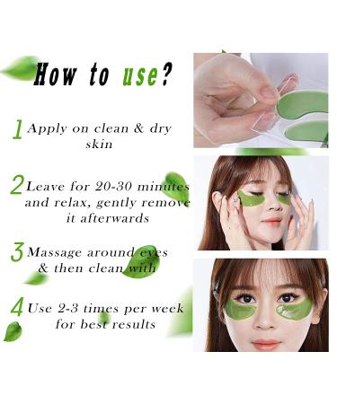 Matcha Green Tea Under Eye Patches - 20 Pairs (40 pcs) for Dark Circles & Puffiness with Lifting Effect by Medbeauty - Buy Online on GoSupps.com