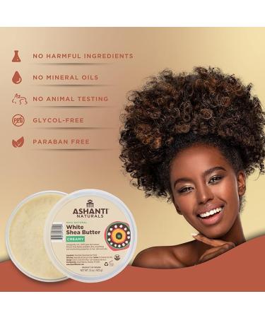 Ashanti Naturals White Whipped Raw Shea Butter 15 oz - Unrefined African Shea Butter Moisturizer - Buy Online on GoSupps.com