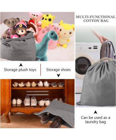 PlasMaller Dust Cover Storage Bags - Set of 3, 100% Cotton Flannel with Drawstring, for Handbags, Purses, Shoes & Boots - Grey - Buy Online on GoSupps.com