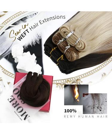 Moresoo Weft Hair Extensions Brown Human Hair Weft Dark Brown Sew in Hair Extensions 22 Inch 100g/Pack #4 22 Inch(Pack of 1) WEFT #4 - Buy Online on GoSupps.com