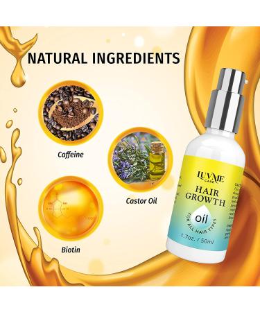Luv Me Care Hair Growth Oil 2 Pack - Biotin & Castor Oil Serum for Stronger, Thicker, Longer Hair 1.7 oz - Buy Online on GoSupps.com