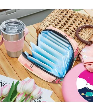 Menstruation Pad Bag with Zipper - Stylish Women's Napkin & Tampon Bag - Strawberry & Cow Design for Girls - Buy Online on GoSupps.com