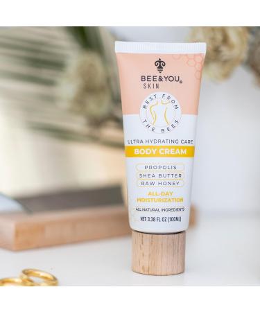 BEE and YOU Ultra Hydrating Body Cream - 100% Natural Moisturizer with Shea Butter Argan Oil & Vitamin B5 for Fast Absorbing Skin Care - 3.38 fl. Oz - Buy Online on GoSupps.com