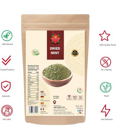 Premium Quality Worldwide Mint Dried Mint Leaves (100g/3.52oz) - 100% Natural - Buy Online on GoSupps.com