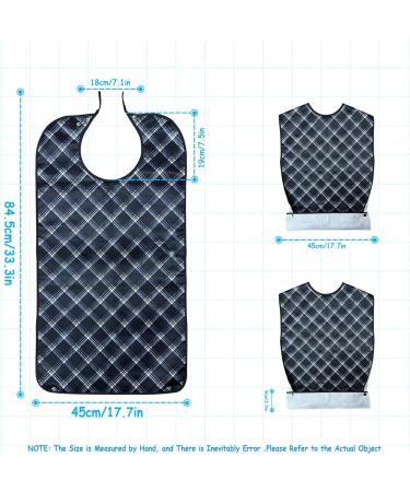 Epochleno Waterproof Bibs for Adults - 2 Pack XL | Reusable Senior Crumb Catcher - Black & Blue for Men & Women - Buy Online on GoSupps.com