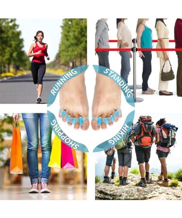 3 Pairs Silicone Toe Corrector Set - Toe Straightener, Bunion Corrector, Toe Separator Spacers for Women and Men (Blue) - Buy Online on GoSupps.com
