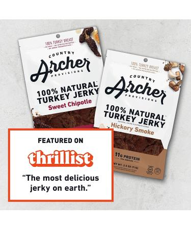 Country Archer 100% Natural Hickory Smoke Jerky - 2.5 OZ (Pack of 4) | Premium Snack - Buy Online on GoSupps.com