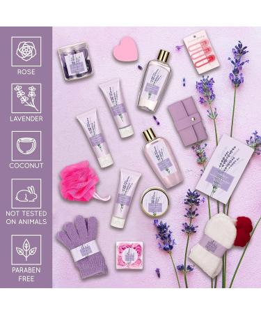 26Pcs Large Spa Basket: Unique Gifts for Women, Mother's Day & Birthday Gift Basket with Lavender & Honey - Luxurious Relaxing Home Spa Kit for Ladies - Buy Online on GoSupps.com