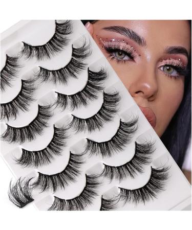 fdsmall False Eyelashes 8D Volume 15MM Wispy Long Fluffy Faux Mink Lashes Cat-Eye Natural Look False Eyelashes 7 Pairs (7 Pairs17) - Buy Online on GoSupps.com