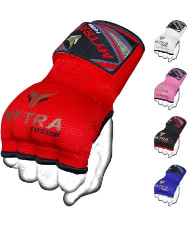 Mytra Fusion Kids Hybrid Boxing Inner Gloves Punching Boxing MMA Muay Thai Gym Workout Gel Inner Gloves Red Junior