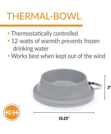 K&H Pet Products Thermal-Bowl Cat & Dog Outdoor Heated Water Bowl 32 Ounces - Buy Online on GoSupps.com