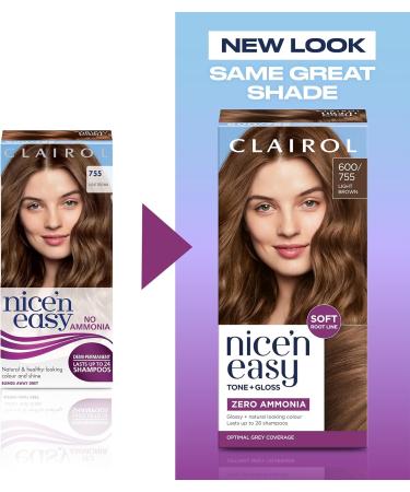 Clairol Nice'n Easy No Ammonia Hair Dye 755 Medium Light Brown - 1 Count - Buy Online on GoSupps.com
