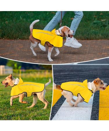 Hundred Dog Raincoat with Removable Hood - Waterproof & Reflective Ultra-Light Jacket for Outdoor Dogs - Yellow - Buy Online on GoSupps.com