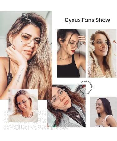 Cyxus Blue Light Filter Glasses for Women - Lightweight Geometry Fashion Eyewear (8009-Gold) - Protect Your Eyes & Enhance Your Style - Buy Online on GoSupps.com