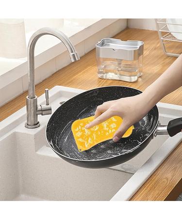 Silicone Dish Sponge Multi-Purpose Dish Brush | Scrub Brush Kitchen Cleaning Tool Sponge Scraper for Easy Cleaning & Dishwashing - Buy Online on GoSupps.com