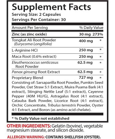 Get Hard Pills - L-Arginine Ginseng Maca Extract for Men - Tongkat Ali, Muira Puama, Pumpkin Seeds - 2 Bottles 120 Capsules - Buy Online on GoSupps.com