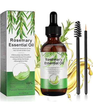 Rosemary Hair Oil Serum Rosemary Essential Oil Rosemary hair Oil for Stronger Thicker Longer Hair for Men and Women Moisturizing Hair Oil for Split Ends and Dry Scalp All Hair Types 2.02 oz