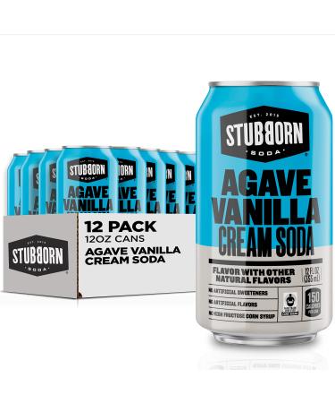STUBBORN SODA, Agave Vanilla Cream Soda, 12oz Cans (12 Pack)