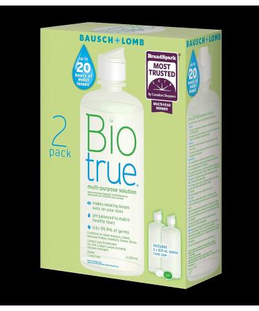 Contact Lens Solution by Biotrue Multi-Purpose Solution for Soft Contact Lenses 300mL (Pack of 2) Biotrue 300 mL (2 Pack) - Buy Online on GoSupps.com