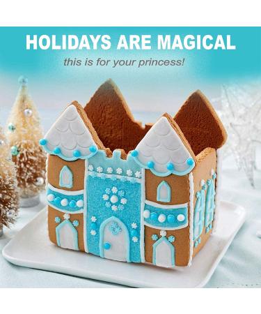 Winter Castle Gingerbread House Kit with Candy, Icing, and Fondant - DIY Gingerbread House Decorating Kit with Holiday Stickers Included - Buy Online on GoSupps.com