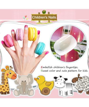 Kalolary Children s Press-On Nails - Gradient Color Fake Nails Set with Glue for Girls - 4 Boxes Short Faux Nail Tips - Buy Online on GoSupps.com