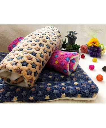 Premium Fluffy Flannel Pet Blanket for Dogs and Cats - Soft and Warm Mat - Blue Stars - Small Size - Buy Online on GoSupps.com