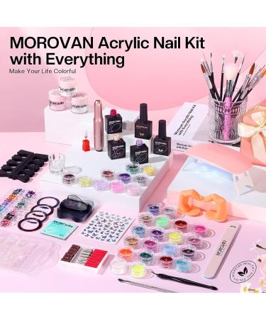 Morovan Acrylic Nail Kit with Drill - Complete Professional Set for Beginners - Glitter Acrylic Nails DIY Art - Salon-Quality Supplies - A-FOUR SEASON - Buy Online on GoSupps.com