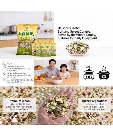 500 G De Congee Haricots Mungo Et Lys C r ales Nutritives For Petit-d jeuner Cuisson Rapide (cuisini re/cuiseur Riz) Bouillie Grains Entiers Saine For La Famille - Buy Online on GoSupps.com