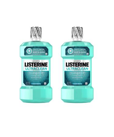 Listerine Ultraclean Oral Care Antiseptic Mouthwash to Help Fight Bad Breath Germs Gingivitis Plaque and Tartar Oral Rinse Mouthwash (Pack of 2)