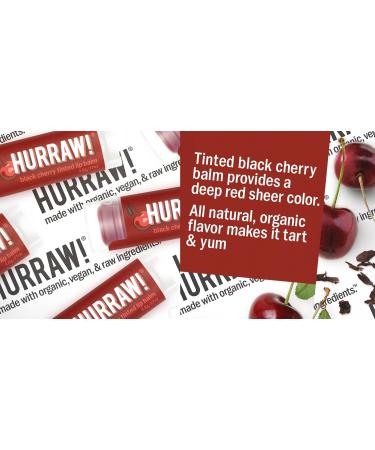 Hurraw! Black Cherry Tinted Lip Balm 5 Pack: (Sheer Red Tint) Organic Certified Vegan Cruelty and Gluten Free. Non-GMO 100% Natural Ingredients. Bee Shea Soy and Palm Free. Made in USA - Buy Online on GoSupps.com