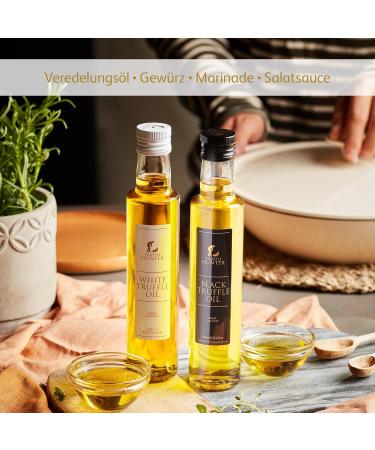 Trufflehunter Black & White Truffle Oil Set - 250ml x 2 - Premium Native Olive Oil for Cooking & Seasoning - International Shipping Available - Buy Online on GoSupps.com