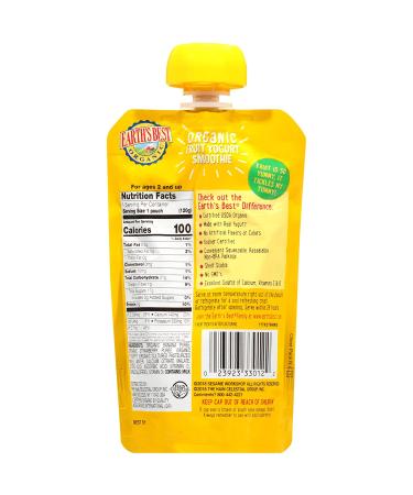 Earth's Best Organic Sesame Street Toddler Strawberry Banana Yogurt Smoothie - 4.2 oz Pouch (Pack of 12) - Buy Online on GoSupps.com