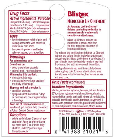 Blistex Medicated Lip Ointment - Soothing Relief for Chapped Lips | International Shipping Available - Buy Online on GoSupps.com