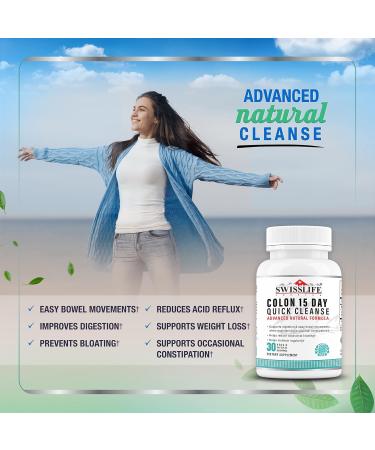 Colon 15 Days Quick Cleanse | Advanced Gut Detox for Men & Women | 30 Capsules - Best Intestinal Cleanse - Buy Online on GoSupps.com