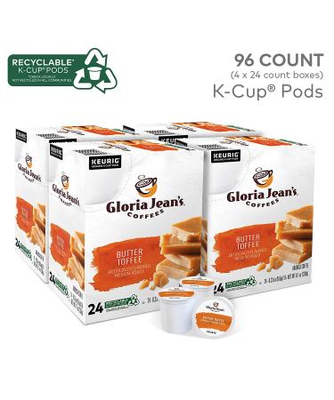 Gloria Jean's Butter Toffee K-Cup Pods 96 Count - Flavored Medium Roast Coffee - Buy Online on GoSupps.com