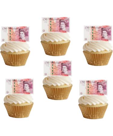  50 Pound Notes Pre-Cut Edible Money Wafer Rice Paper Cupcake Toppers Cake Decoration x 10 - Buy Online on GoSupps.com