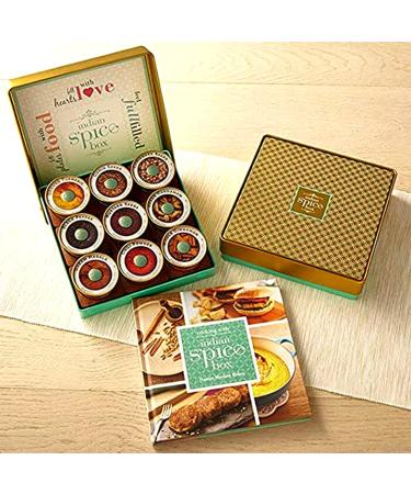 Indian Spicebox Kit Gold: 9 Organic Spices, Cookbook with 30+ Recipes, Masala Dabba, Seasonings - Cooking Gift Set for Women, Men, Chef - Buy Online on GoSupps.com