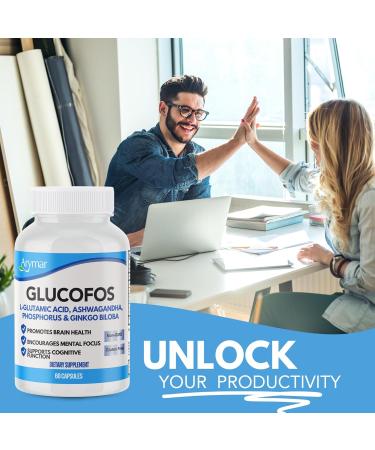 Arymar Glucofos L-Glutamic Acid Ashwagandha Ginkgo Biloba & Phosphorus Brain & Nerve Support Supplement 60 Capsules - Buy Online on GoSupps.com