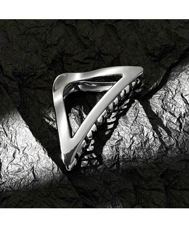 Elegant Gunmetal Triangle Metal Hair Clip for Women and Girls - Strong Hold for Daily Wear and Party - Fashionable and Versatile (Gunmetal) - Buy Online on GoSupps.com