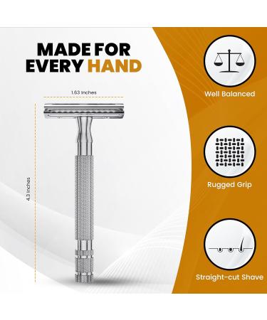 Utopia Care Double Edge Safety Razor with 10 Stainless Steel Blades Reusable Razor for Men & Women | Best Shaving Solution - Buy Online on GoSupps.com