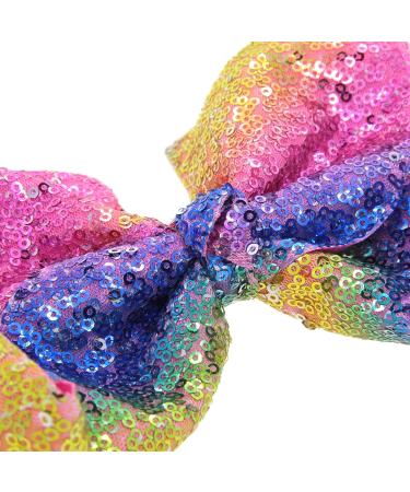 Xansema 8 Sequins Hair Bow Clip - Purple | Large Hair Barrettes for Women, Teens, and Kids - Buy Online on GoSupps.com