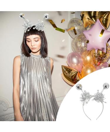 Headband Silver Ball Hair Loop Glitter Ball Headband Double Mini Disco Balls Accessories Vintage Headband for Women Girls 1 Silver Ball - Buy Online on GoSupps.com