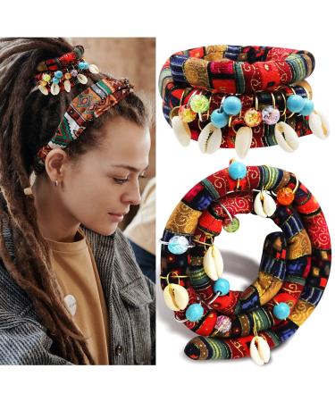 28 Pieces Spiral Lock Hair Tie Dreadlock Accessories Set  2Pcs Colorful Bendable Wire Ponytail Holders  26Pcs Shell Beads Pendant Jewerly for Women Men Thick Hair Ties Red