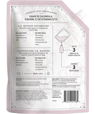 J.R. Watkins Rosewater Foaming Hand Soap Refill Pouch 828 mL Rose 828 ml (Pack of 1) - Buy Online on GoSupps.com