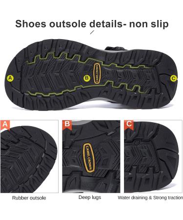 CAMEL CROWN Men's Waterproof Hiking Sandals with Arch Support - Black, Size 11 - Buy Online on GoSupps.com