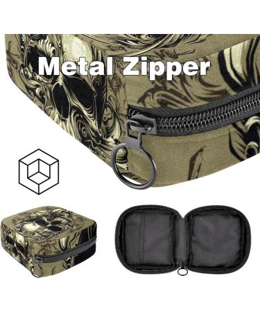 Retro Skeleton Storage Bag for Women's Menstrual Essentials Large Zippered Pocket for Cups Pads & Tampons | Multicolored Design - Buy Online on GoSupps.com
