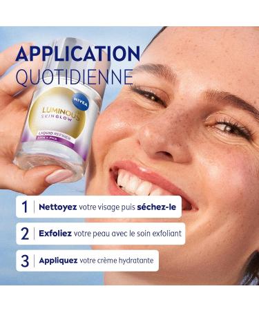 NIVEA Luminous 630 - Liquid Refiner Skin Glow - Soin Visage Anti-Taches - Exfolie En Douceur & Affine Les Pores - 4% BHA 1% PHA & Aloe Vera - Tous Types De Peaux - 100 ml - Buy Online on GoSupps.com
