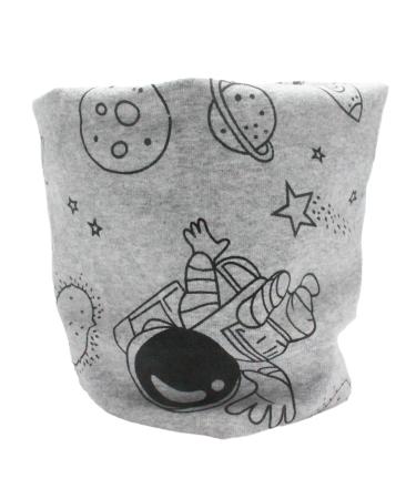 Kids Boys Girls Cotton Multi Use Neck Warmer Scarf Hat Bandana Planet Ufo - Grey