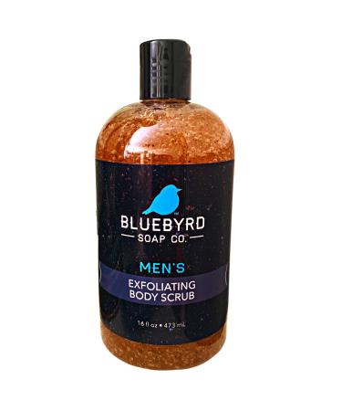 BLUEBYRD Soap Co. Men s Exfoliating Body Scrub Liquid Gel 16oz | Mens 2-in-1 Body Wash & Scrub Exfoliating Body Cleanser | Blended with Loofah  Cocoa Bean Shells and Apricot Seed & Moisturizing Shea Butter to Fight Dryne...